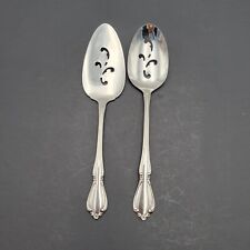 Set Of 2 Oneida Oneidacraft CHATEAU Stainless Pierced Serving Spoon picture