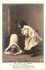 RPPC POSTCARD-The Baddys Toilet- Wire Fox Terrier & Child + Poem picture