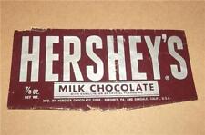 VINTAGE ANTIQUE HERSHEY'S MILK CHOCOLATE 7/8 OZ. PARTIAL CANDY BAR WRAPPER LABEL picture