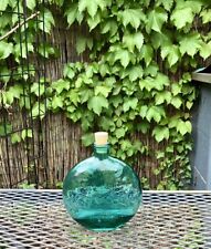  Vintage Blue Round Corked Bottle Witch Apothecary Jar picture