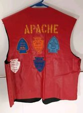 Vintage 70s YMCA Indian Guides Adult Vinyl Vest With Patches picture