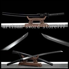 41' hand forged full black 1060 sharp blade real japanese samurai Katana sword. picture