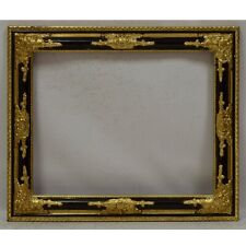 Ca. 1920-1940 Old wooden frame decorative with metal leaf Internal: 19.9x15.9 in picture