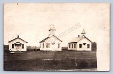 J87/ Canfield Ohio RPPC Postcard c1910 Mahoning Church Buildings 1480 picture