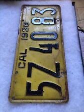 1938 California License Plate 5Z 40 83 Hot Rod Rat Rod picture