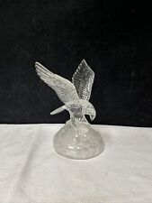 Vintage Glass Eagle Figurine Sculpture Frosted Base Lead Crystal picture
