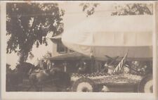 4th of July Dirigible Float Horse Carriage Baby Zeppelin 1910 RPPC Postcard picture