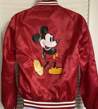 Vintage 1980's Walt Disney Mickey Mouse Satin Jacket - Chalk Line - Adult Medium picture