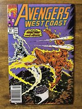THE WEST COAST AVENGERS 63 NEWSSTAND 1ST APP THE LIVING LEGEND MARVEL 1990 picture