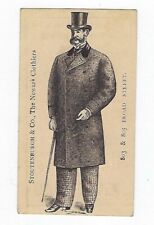 1800's Adver. Trade Card Stoutenburgh & Co. The Newark Clothiers Over Coats picture