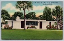 Sarasota Florida~Rotary Club Boy Scouts Headquarters Bldg~Vintage Linen Postcard picture