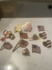 Vintage American Flag Lapel Pin Lot picture