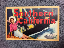 Southern California Large Letter Linen Postcard picture