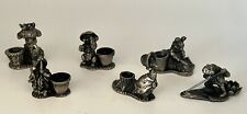 Minature Beatrix Potter Pewter 6 Birthday Candle Holders picture