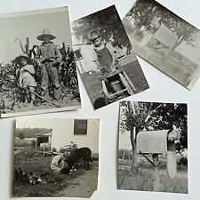 Vintage B&W Snapshot Photograph Wonderful Collection Boys Life On The Farm picture