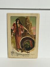 Postcard Indian Woman Turkey Thanksgiving Samuel Schmucker John Winsch A67 picture