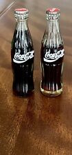 2- Vintage Mini 3in Coca Cola Glass Bottles  Red Cap Collectible picture