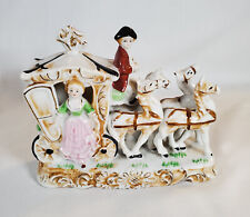 Vintage 18th Century Style Porcelain Hand Painted Horse and Carriage picture