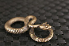 Chinese old bronze handmade Snake Statue figure Tea Pet scene home decoration picture