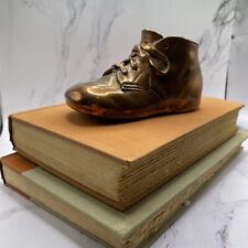 Antique Vintage Single Copper Dripped Baby Shoe Bootie Unmounted Stamped 21028 picture