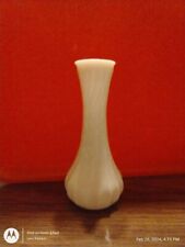 Vintage 6 Inch Hoosier Glass White Milk Glass Bud Vase Swirl Pattern #4064 picture