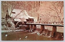 The Old Mill Water Wheel Mountian Brook Alabama Vintage Postcard picture