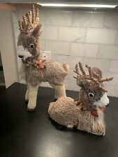 Fraser Hill Farm 2 Piece Deer With Leaf Collars Plush Seasonal Decor picture