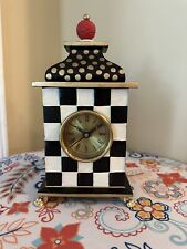 Mackenzie-Childs Courtly Black and White Check Desk Clock picture