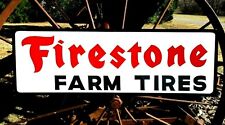  Vintage Hand Painted FIRESTONE FARM TIRES Motor Dealership Sign Gas Oil bl Trim picture