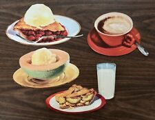 NOS Vintage 1950s Diner Soda Fountain Food PAPER Die Cut Signs Lot of 4 picture
