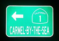 CARMEL-BY-THE-SEA, California Highway 1 route road sign 18