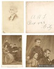 2 Vintage Civil War CDV Photos of President Lincoln Family Washington Envelope  picture