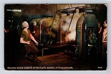 Pittsburgh PA-Pennsylvania, Rolling Black Sheets in Plate Works Vintage Postcard picture