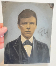 Antique Tintype? Ferrotype? Portrait Signed on Back 1800's Decor Primitive Rare picture