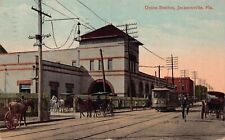 Jacksonville FL Florida Railroad Train Trolley Station Depot Vtg Postcard P6 picture