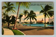 Miami, FL-Florida, Pancoast Lake, Waterfront Hotels, c1940 Vintage Postcard picture