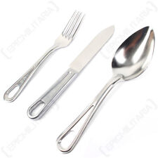 WW2 Repro US Knife Fork Spoon Set - Branded Army Cutlery Camping Eating New picture