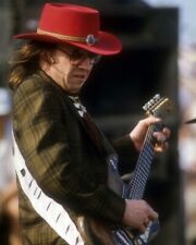 Stevie Ray Vaughan in profile playing concert 24x36 Poster picture