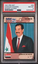 1991 Pro Set Desert Storm Saddam Hussein Leader Rookie Card #69 PSA 8 picture
