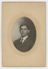 Antique Circa 1900s 4.5X6.5 Cabinet Card Handsome Young Man in Suit Kewaskum, WI picture
