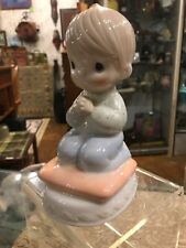 Vintage Precious Moments Large Praying Boy Baby  Porcelain Nursery Religious picture