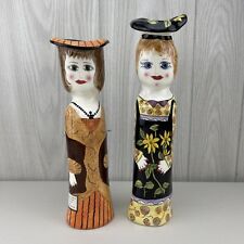Lot of 2 Susan Paley By Ganz LAURIE & PATTY Ceramic Vase Candle Holder 11