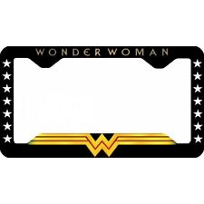 wonder woman dc comics hero black thin style license plate frame made in usa picture