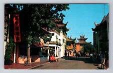 Los Angeles CA-California, New Chinatown, Street Scene, Antique Vintage Postcard picture