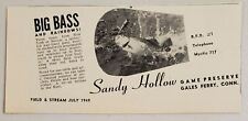 1949 Print Ad Sandy Hollow Game Preserve Big Bass Gales Ferry,Connecticut picture