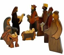 Beautiful Hand Crafted Wooden Nativity Set By PUCKANE Crafts, Ireland Signed picture