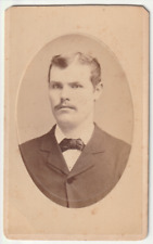 c1870s Victorian Dapper Man Eighth Ave NYC New York Antique CDV Photo Fred Bach picture