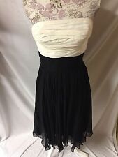 Mixit Black Ivory Strapless 100% Silk Dress Size 6  picture