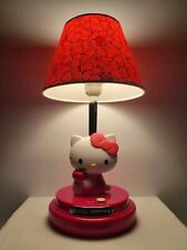 RARE SANRIO HELLO KITTY APPLE ACCENT TABLE LAMP + ORIGINAL SHADE PUSH BUTTON 17