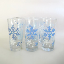 Blue Snow Flake Holiday Glasses, Set of 6 picture